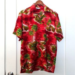 ♥️💚 Vibrant Hawaiian shirt, Red